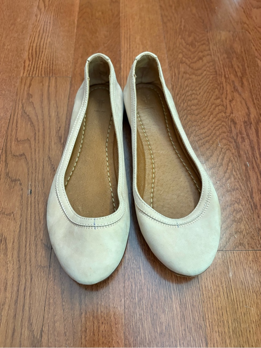Frye Women's Nude Suede Ballet Flats. Size 9